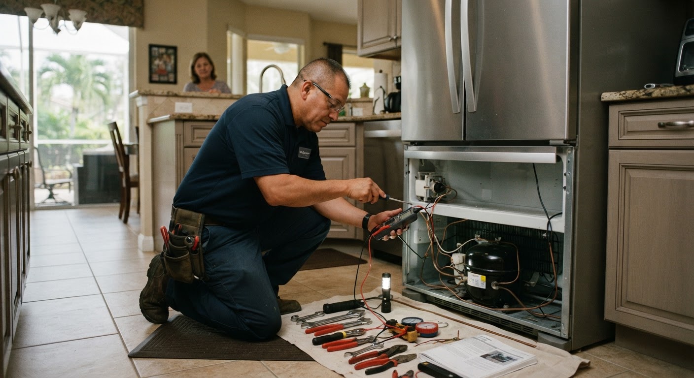 Refrigerator Repair performed by a Santa Ana Appliance Repair technician in Santa Ana, CA